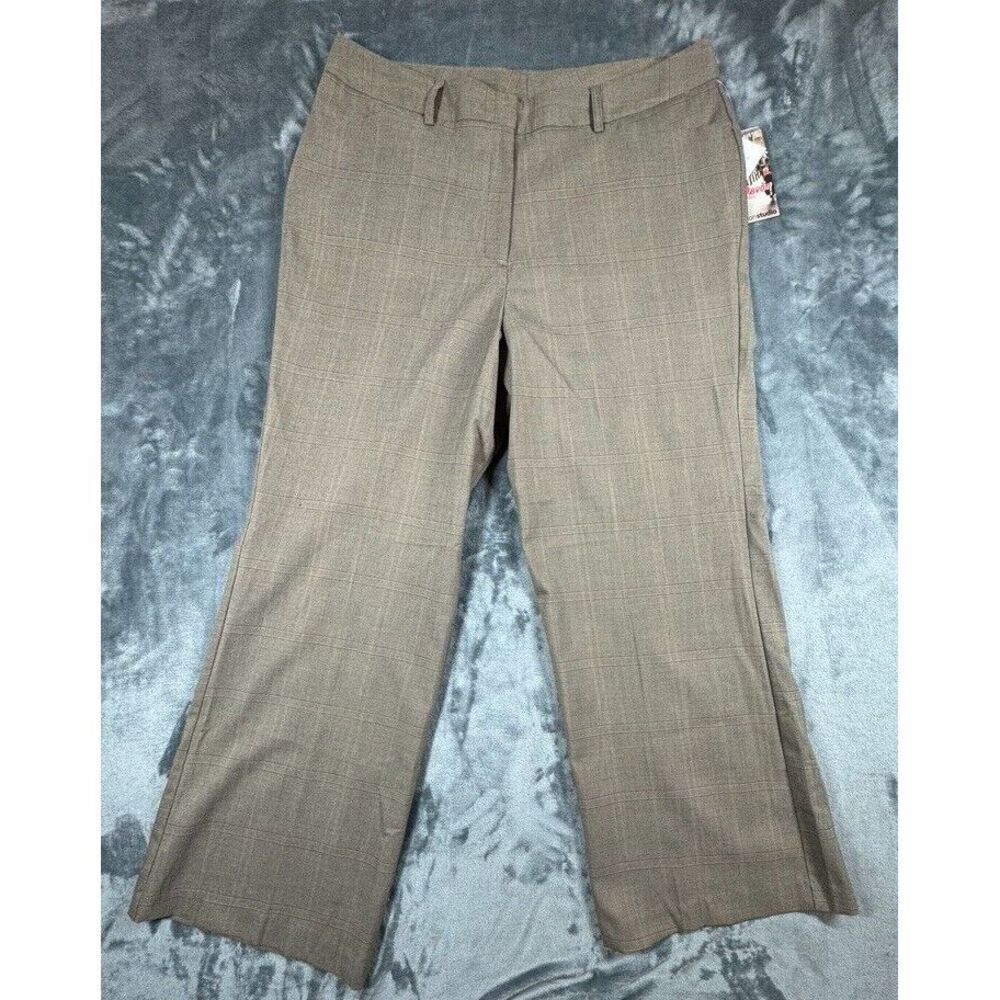 Envision Studio Devon Pants Women‎ 14 Brown Print Wide Leg Preppy Office